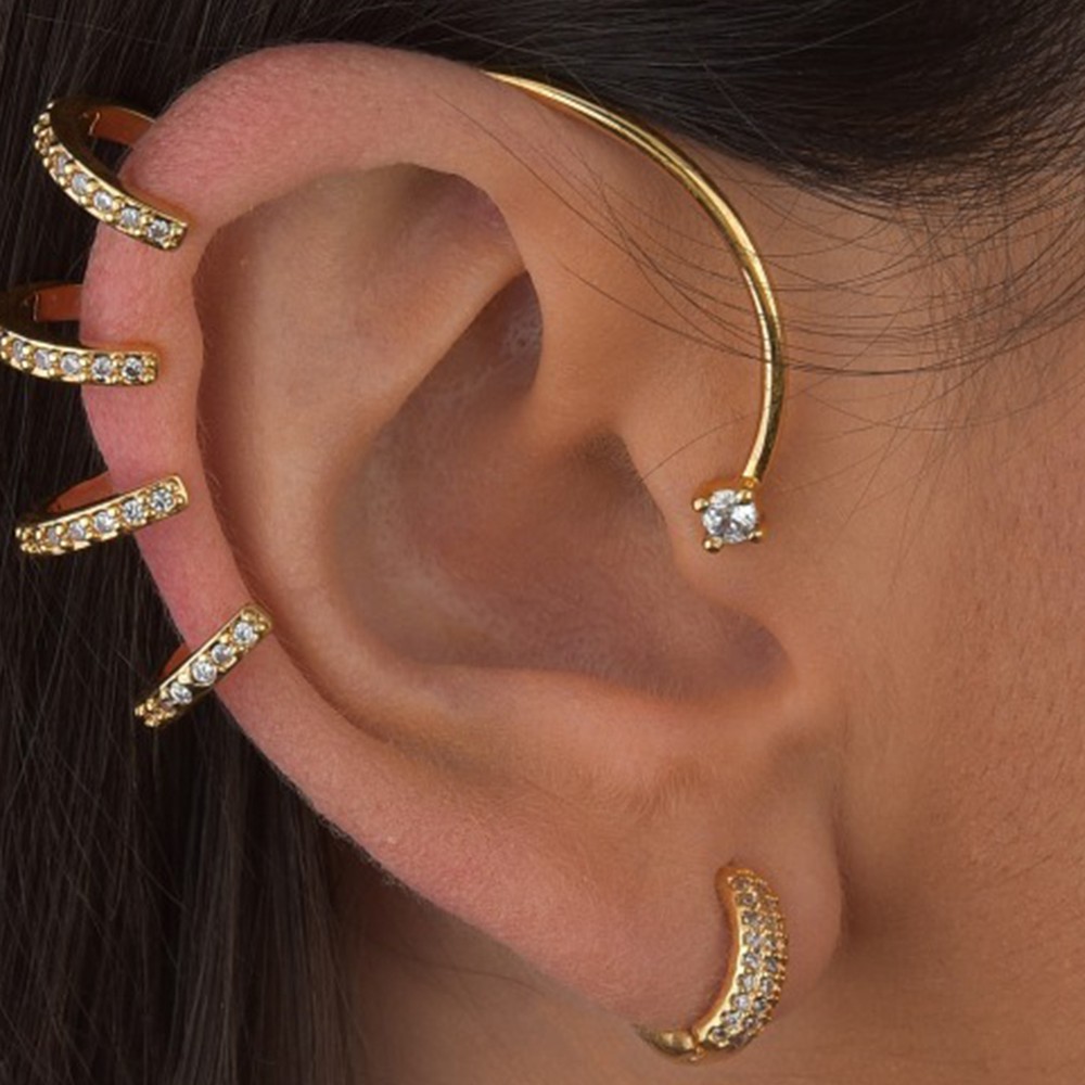 Imagem do produto Brinco Ear Cuff com Ponto de Luz Folheado a Ouro 18k