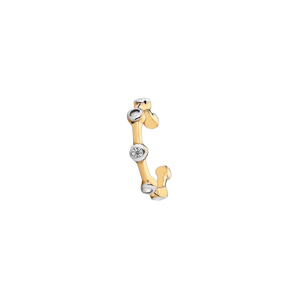 Imagem do produto Piercing de Orelha Twinkle com Pontos de Luz Detalhes Ouro Branco Ouro 10K New Gold