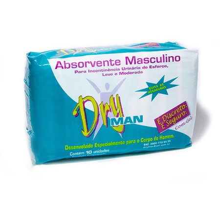 Absorvente Masculino para Incontinência Urinária DryMan com Gel - 40 unidades