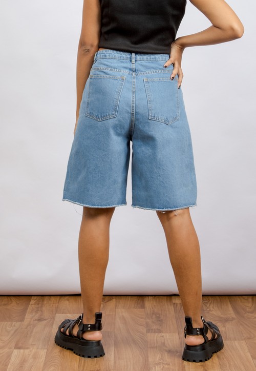 BERMUDA jeans - azul claro