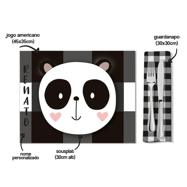 Foto do produto mesa posta kids coleção animais cute - panda