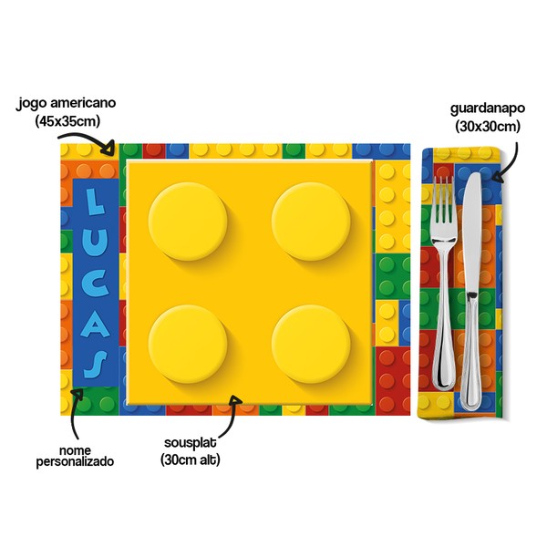 Foto do produto mesa posta kids coleção divertidos - blocos coloridos