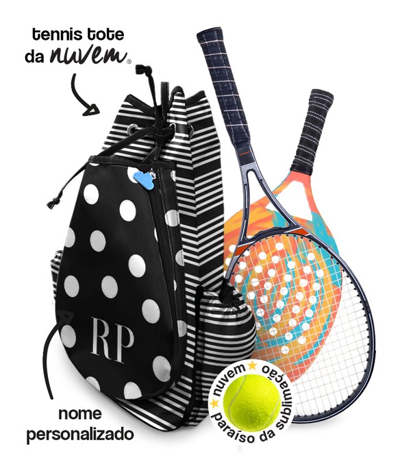 Foto do produto tennis tote raqueteira - stripes & dots pb