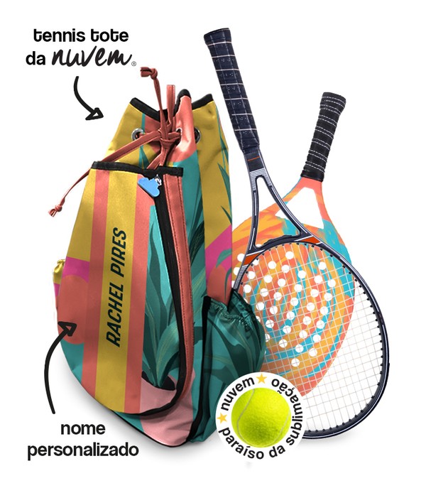 Foto do produto tennis tote raqueteira - folhagem geométrico