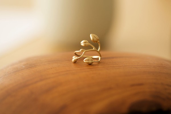 Foto do produto anel orquídea meio botão