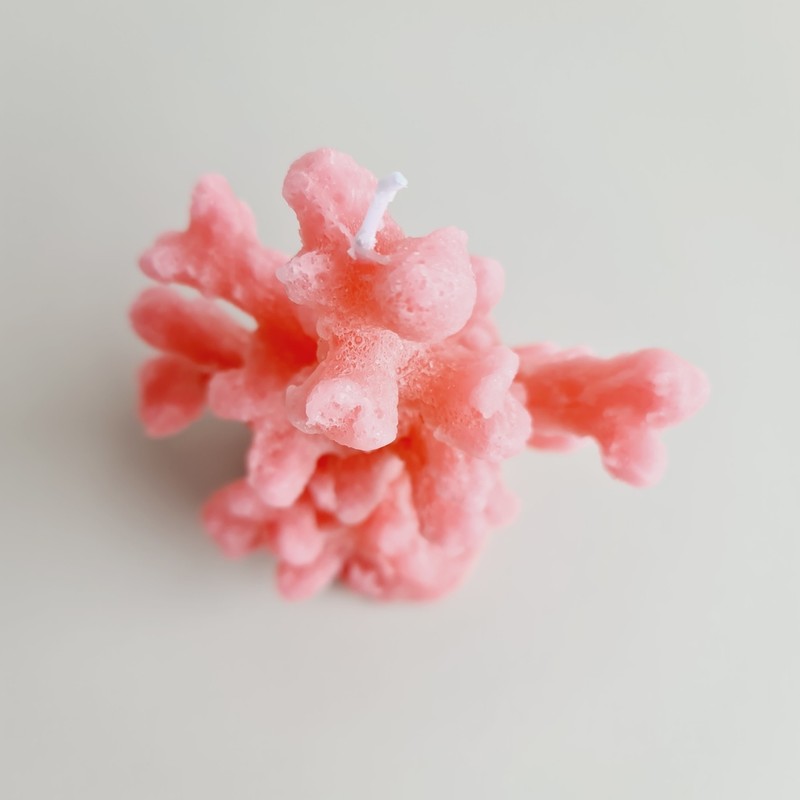 Vela Decorativa Natural Coral Rosa 18cm