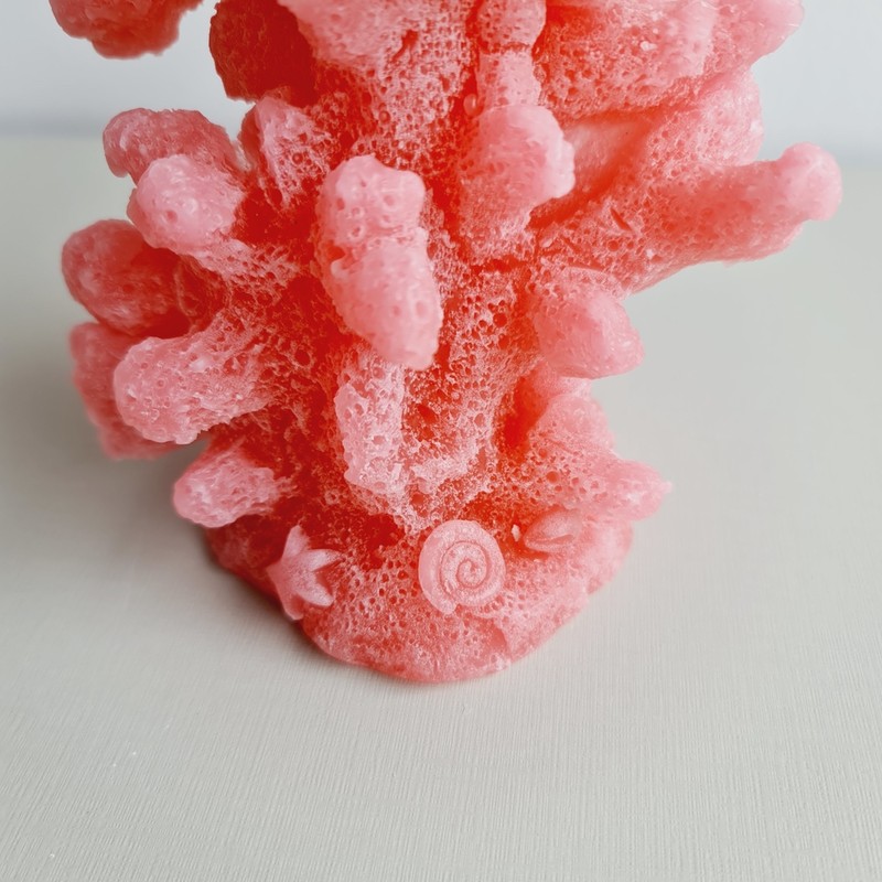 Vela Decorativa Natural Coral Rosa 18cm