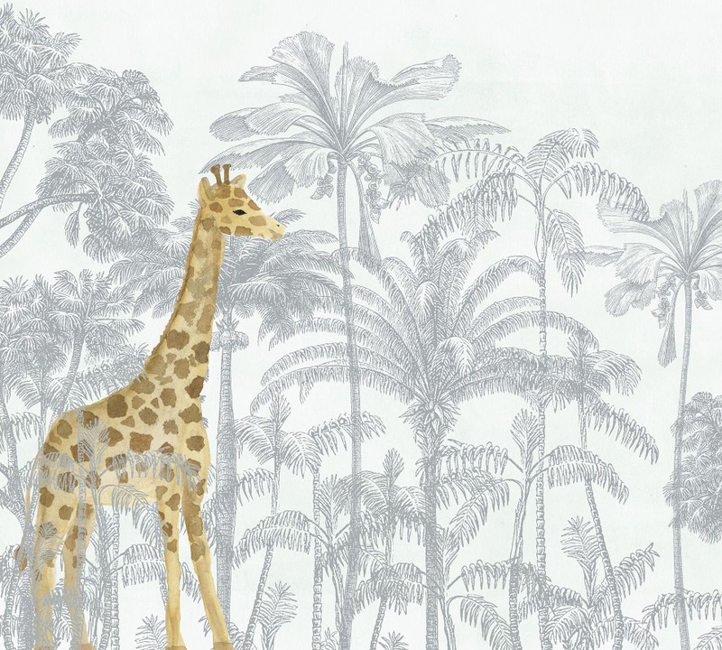 Painel tropical com girafa t.design
