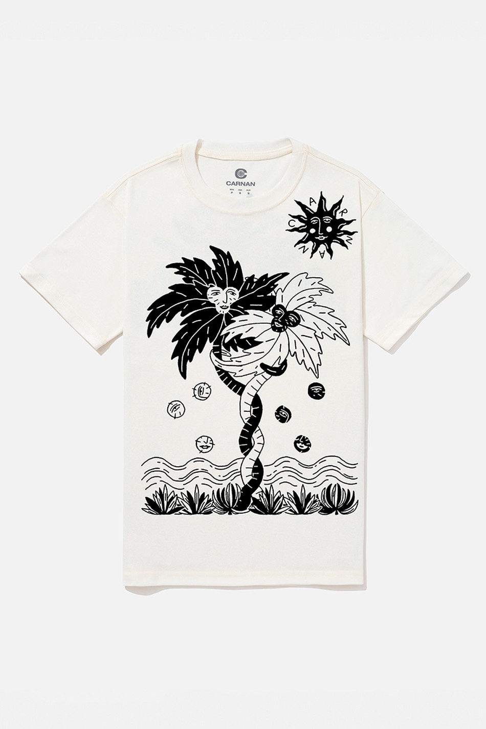 T-Shirt Summer Palms Off White