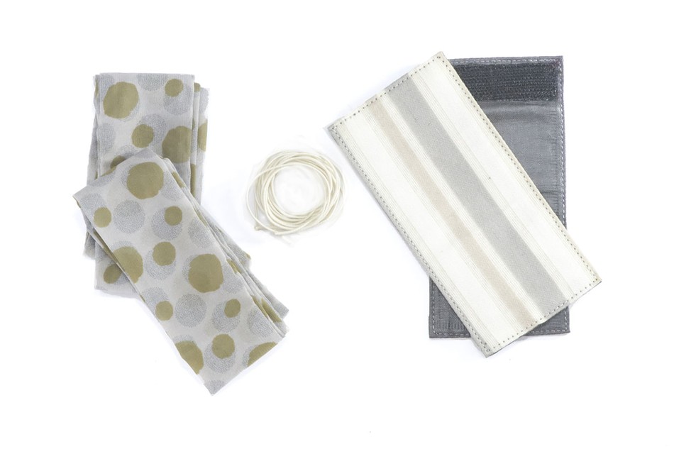 Origami Fechado Tecido Cinza / Prata Velho + Acessórios|Origami Fc Fabric Gray / Old Silver + Accessories