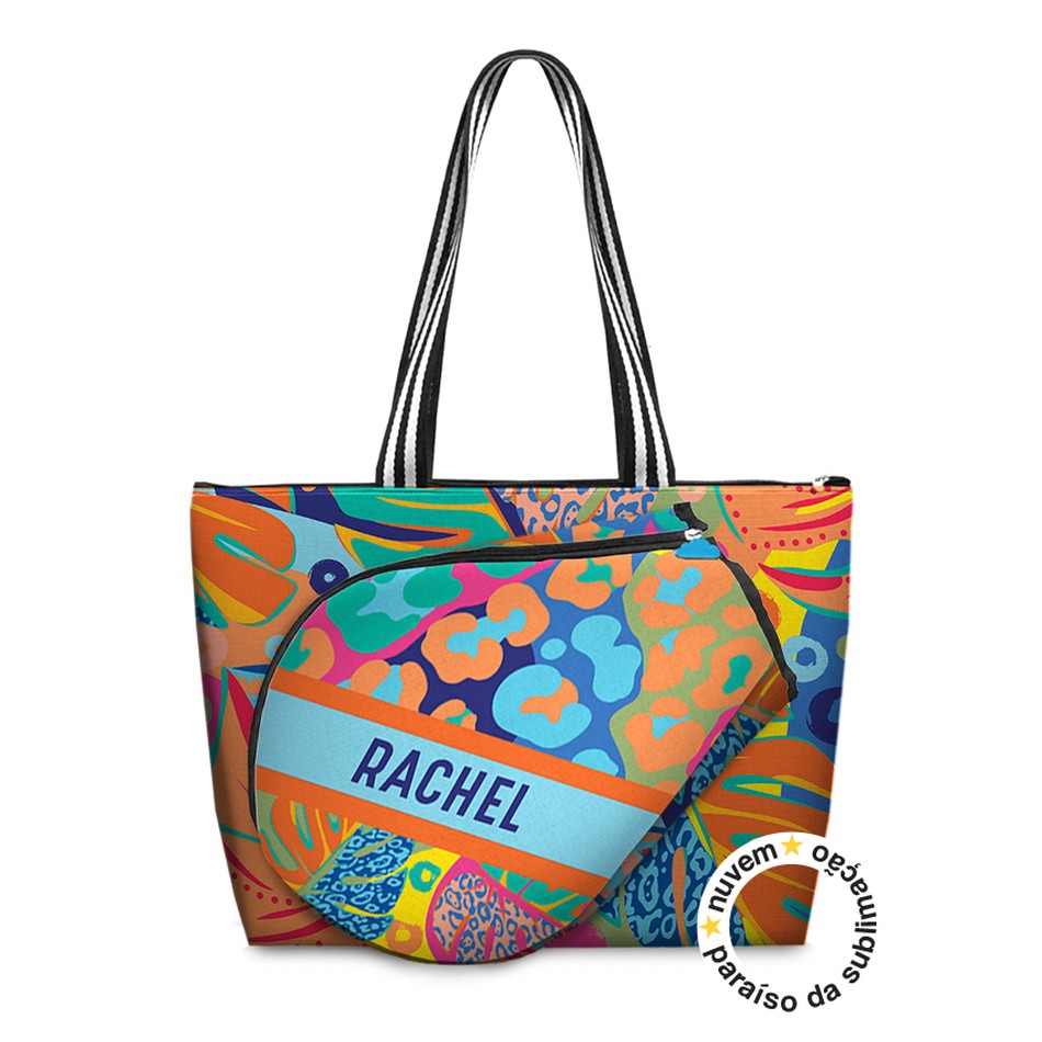 tennis bag raqueteira coleção fashion - animal print vivid colors