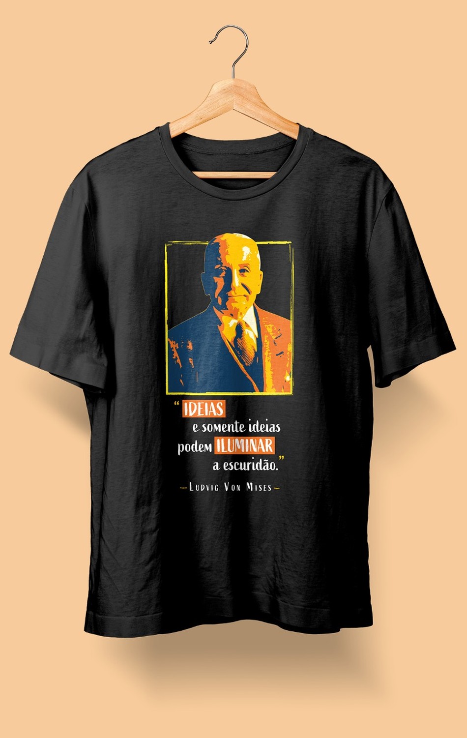 Camiseta Ludwig Von Mises Preta (Feminina)