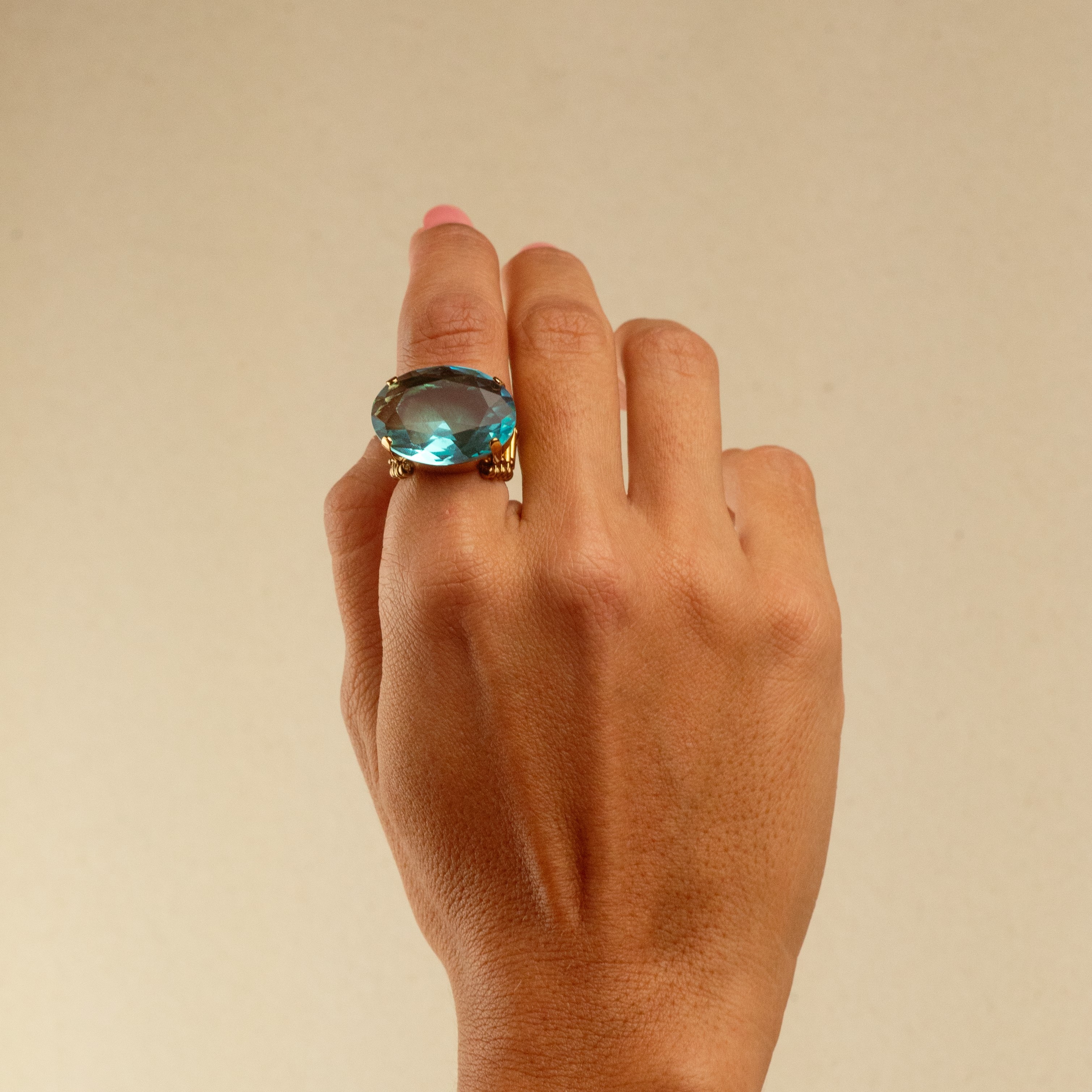 Foto do produto Anéis Pedra Única Azul Claro