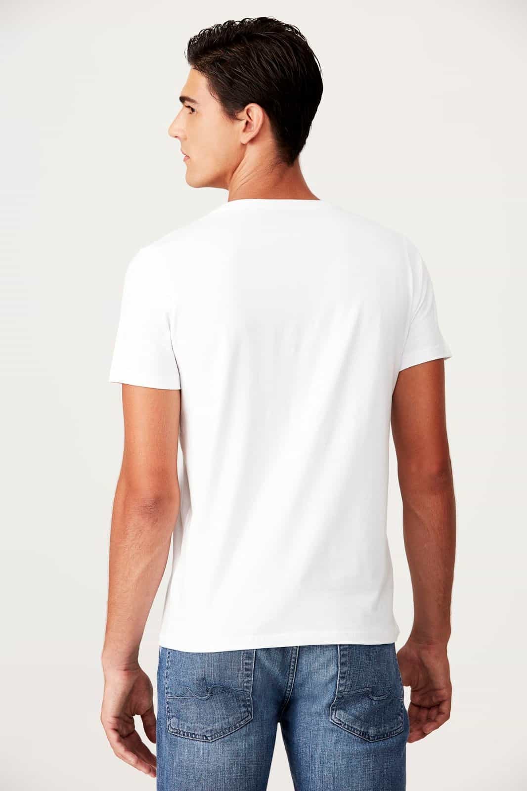 Camiseta Básica Algodão Premium Gola C Branca