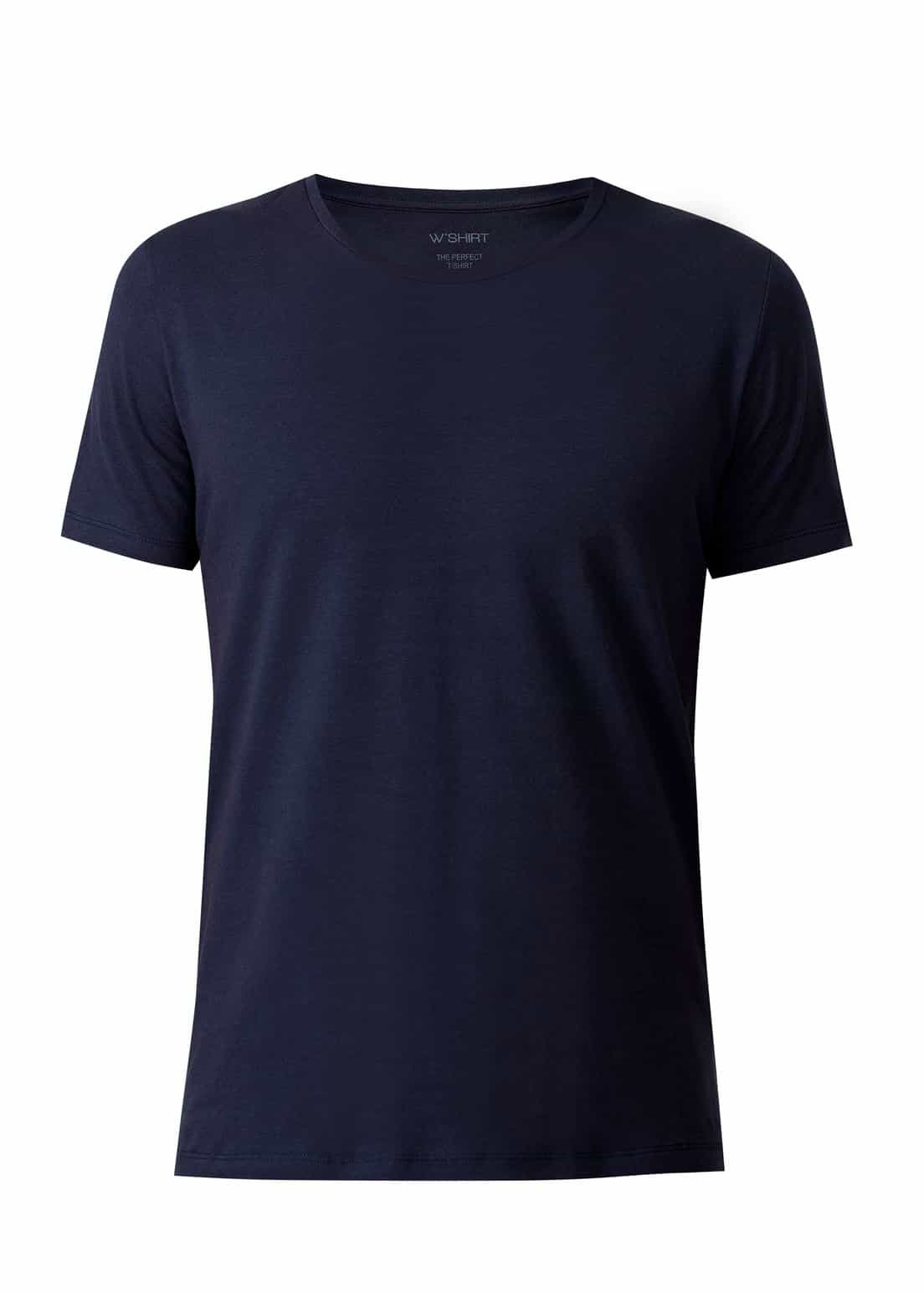 Camiseta Básica Algodão Premium Gola V Azul Marinho