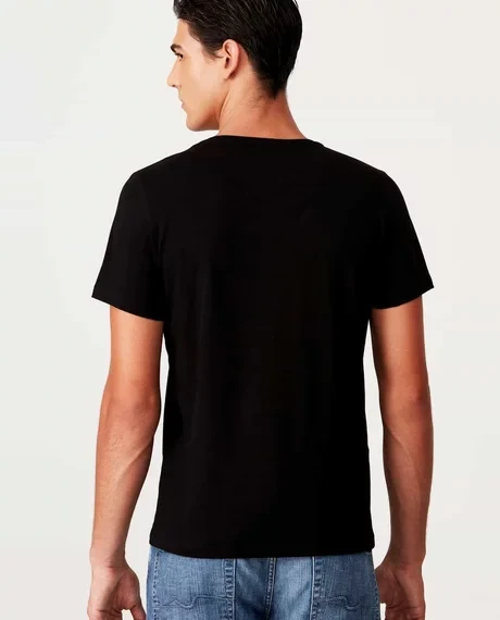 Kit 3 - Camiseta Básica Algodão Premium Gola V 3 cores
